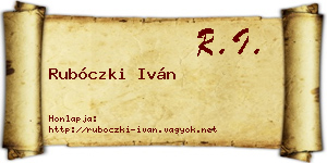 Rubóczki Iván névjegykártya