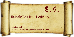 Rubóczki Iván névjegykártya
